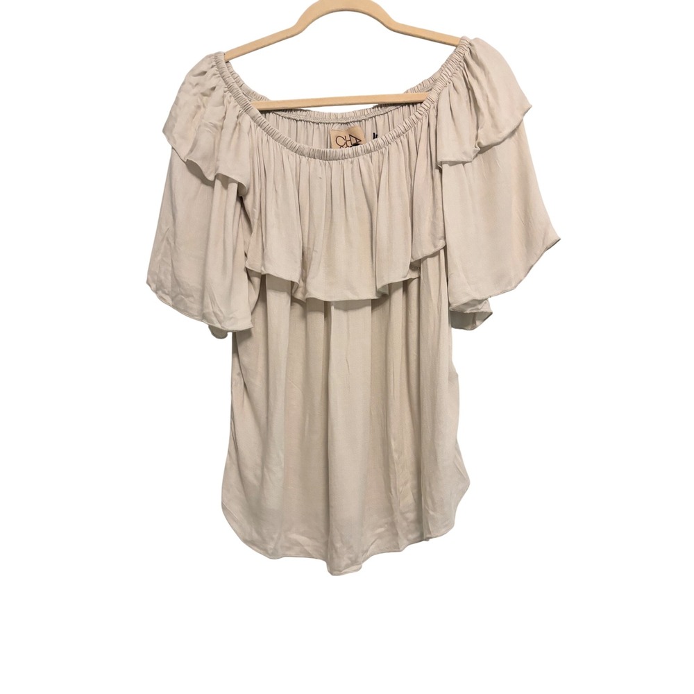 NWT CHASOR‎ Ruffle Off Shoulder Top Flowy Blouse Casual Shirt  Size M